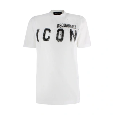 Shop Dsquared2 Sprayed Icon Print T-shirt In 100