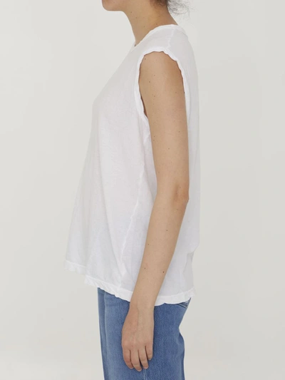 Shop James Perse Cotton Sleeveless T-shirt In White