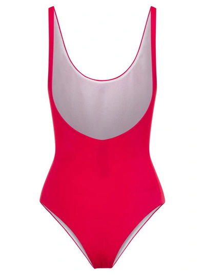 Shop Dsquared2 Red One Piece Swimsuit With Lettering In Nylon Stretch Woman