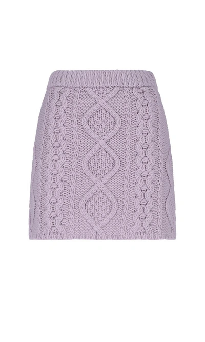 Rokh Cable-knit Mid-ride Skirt In Violet