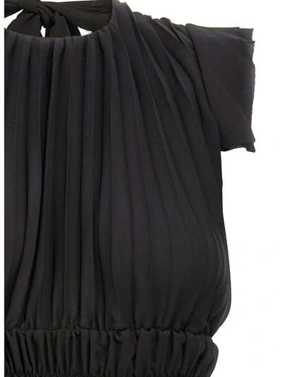 Shop Liu •jo Liu Jo Pleated Georgette Dress In Black