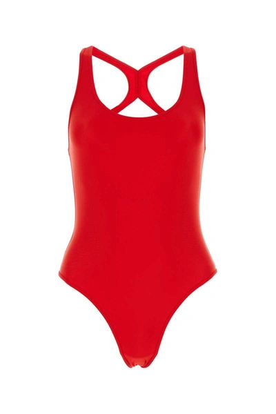 Shop Ami Alexandre Mattiussi Ami Swimsuits In Red