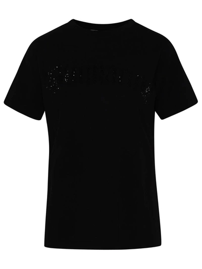 Shop Blumarine Black Cotton T-shirt