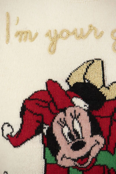 Shop Mc2 Saint Barth Minnie Embroidered Jumper In Wool Blend In Cream