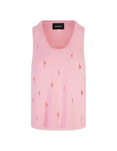 Shop Barrow Tank Top With All-over Breaks In Pink