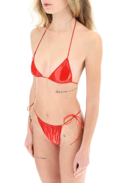Shop Oseree Oséree Microkini Set In Latex In Red