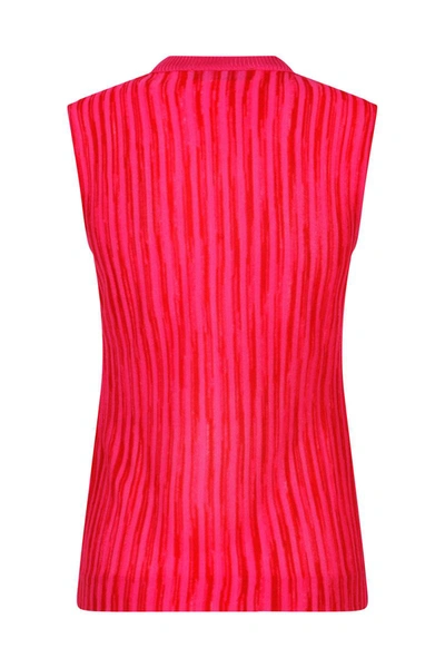 Shop Missoni Sport Shaded Striped Sleeveless Sweater In Pink
