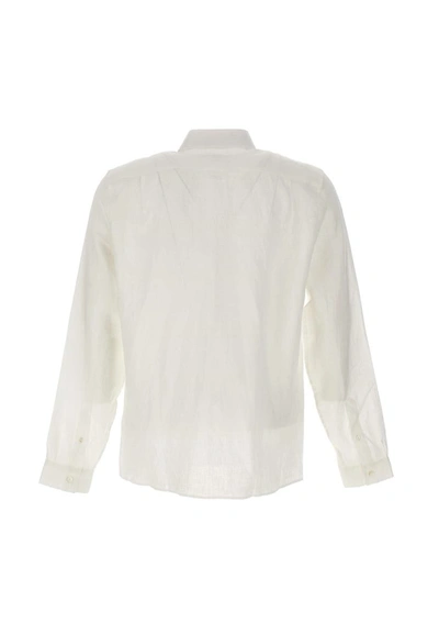 Shop Lacoste Linen Shirt In White