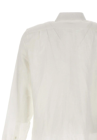 Shop Lacoste Linen Shirt In White