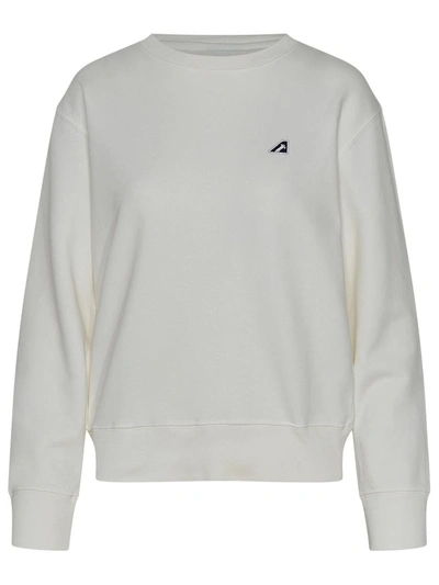 Shop Autry White Cotton Sweatshirt