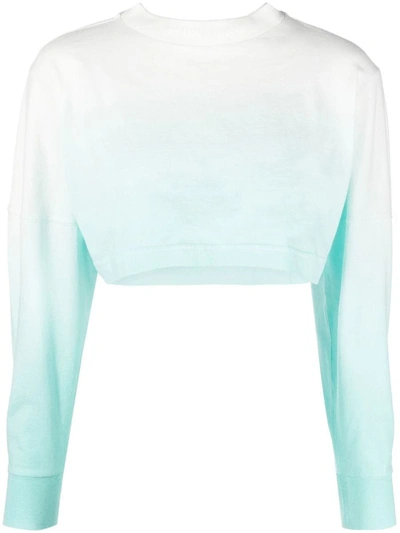 Shop Palm Angels Cotton T-shirt In Clear Blue