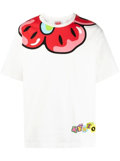 Shop Kenzo Short-sleeved T-shirt With Graphic Print In White