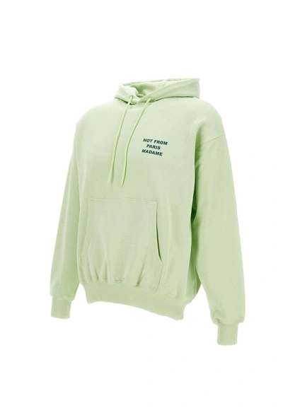 Shop Drôle De Monsieur Drole De Monsieur "le Hoodie Classique" Cotton Sweatshirt In Light Green