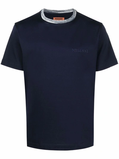 Shop Missoni Sport Cotton T-shirt In Blue