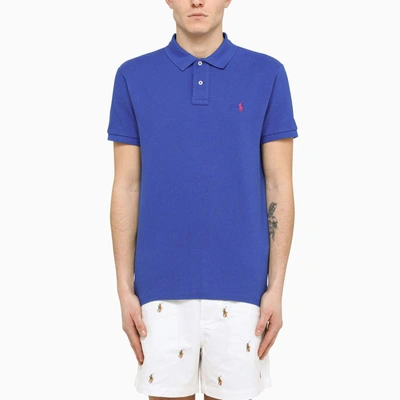 Shop Polo Ralph Lauren Royal Piqué Polo Shirt In Blue