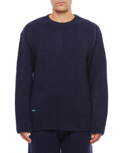 Shop Alanui A Finest Crewneck Knitted Jumper In Blue