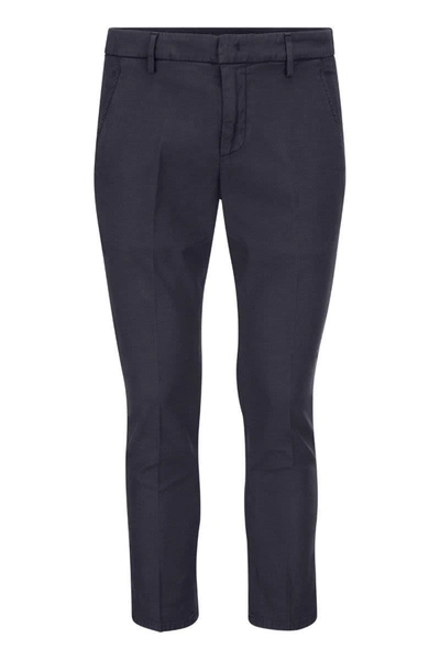 Shop Dondup Alfredo - Cotton Slim-fit Trousers In Night Blue