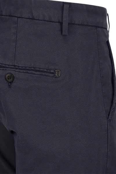 Shop Dondup Alfredo - Cotton Slim-fit Trousers In Night Blue
