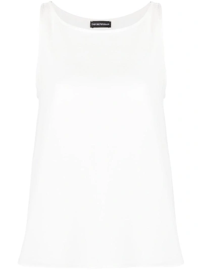 Shop Emporio Armani Sleeveless Top In White