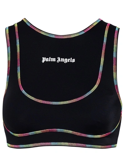Shop Palm Angels Black Nylon Blend Miami Sporty Top