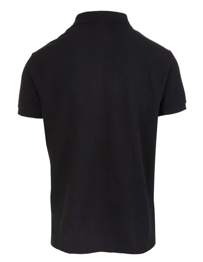 Shop Ralph Lauren And Red Slim-fit Pique Polo Shirt In Black