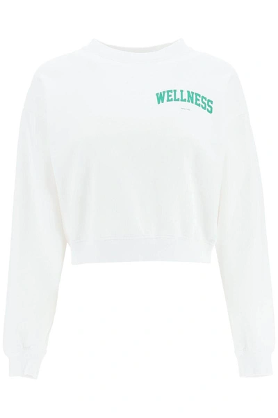 Shop Sporty And Rich Sporty Rich Wellness Ivy Cropped Sweatshirt In White