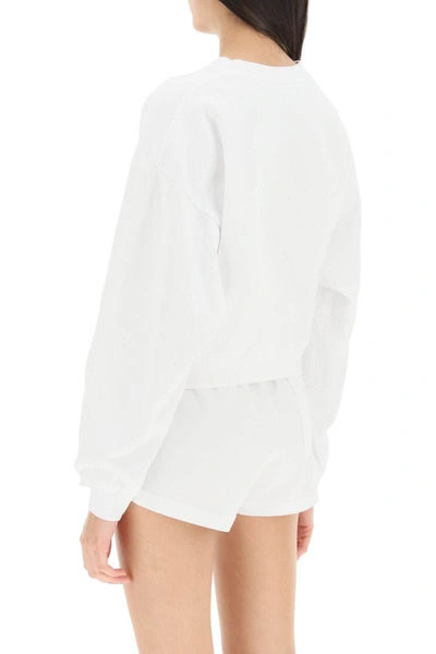 Shop Sporty And Rich Sporty Rich Wellness Ivy Cropped Sweatshirt In White