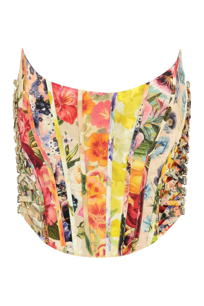 Shop Zimmermann Floral Printed Cropped Top In Multi