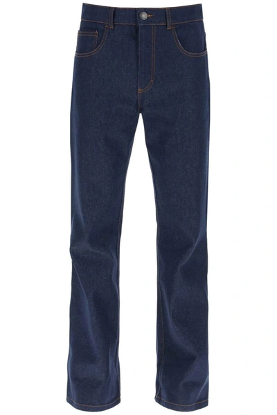Shop Ami Alexandre Mattiussi Ami Paris Flared Jeans With Dark Wash In Blue