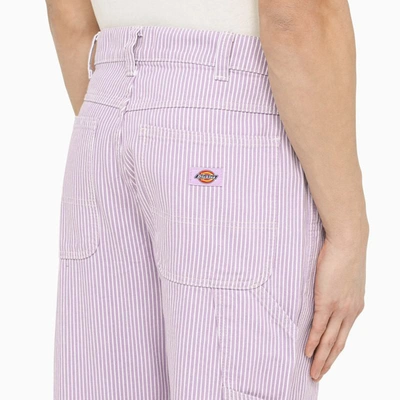 Shop Dickies Lilac Striped Trousers In Purple