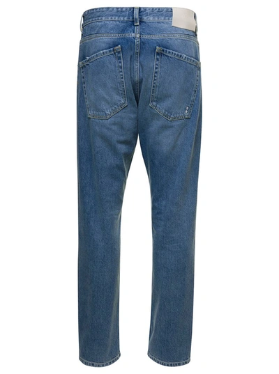 Shop Icon Denim 'kanye' Blue 5-pocket Jeans With Logo Patch In Cotton Denim Man