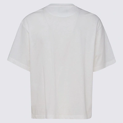 Shop Bally Black And White Cotton T-shirt In Bone 15