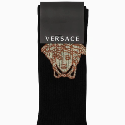 Shop Versace Sports Socks In Black
