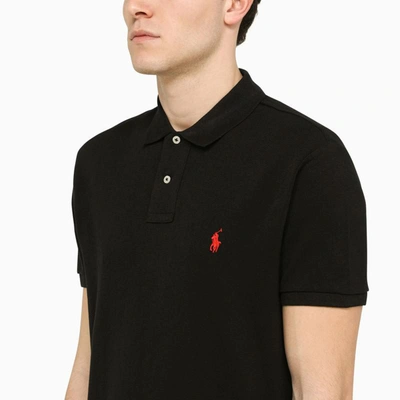 Shop Polo Ralph Lauren Piqué Polo Shirt In Black
