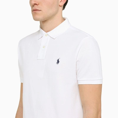 Shop Polo Ralph Lauren Piqué Slim Fit Polo Shirt In White
