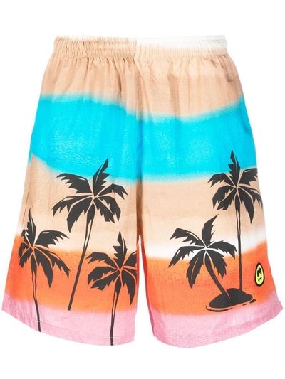 Shop Barrow Palm-tree Print Shorts In Spotted