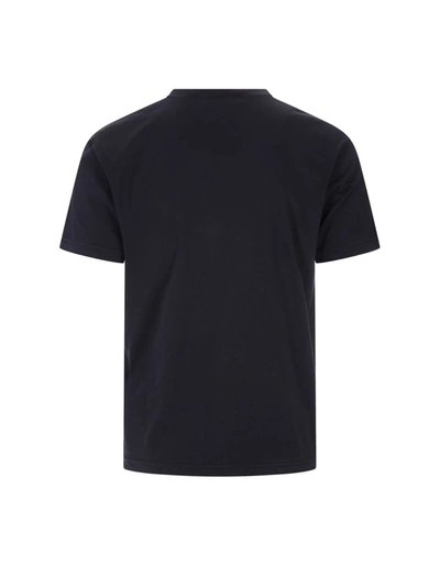 Shop Stone Island Navy Cotton T-shirt With "fixed" Effect In Blue