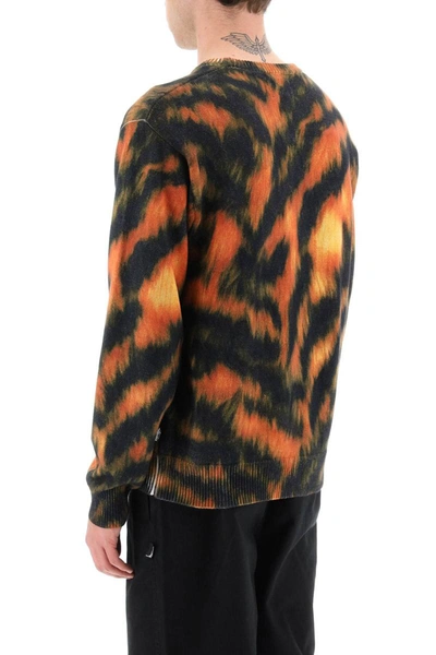 Printed Fur Sweater In Black