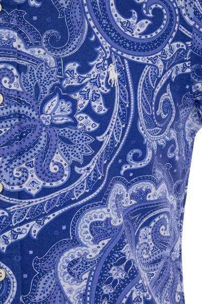 Shop Polo Ralph Lauren Short-sleeved Shirt With Cashmere Pattern In Blue