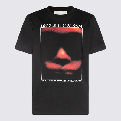 Shop Alyx 1017  9sm Black Cotton Icon Face T-shirt
