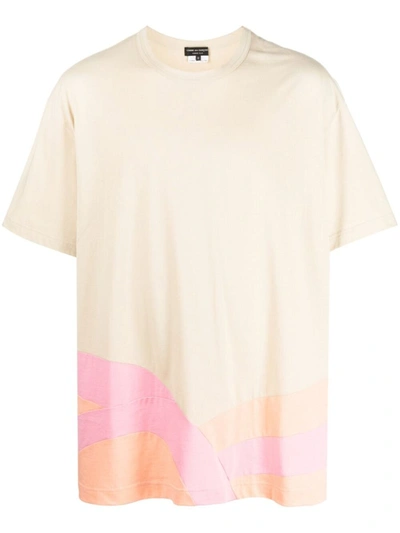 Shop Homme Plus Homme+ Printed Cotton T-shirt In Beige