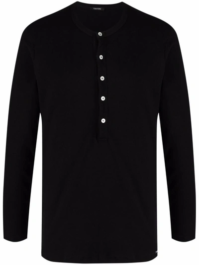 Shop Tom Ford Henley Shirt. Clothing In Black
