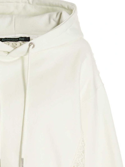 Shop Andersson Bell 'mesh Panel Contrast' Hoodie In White