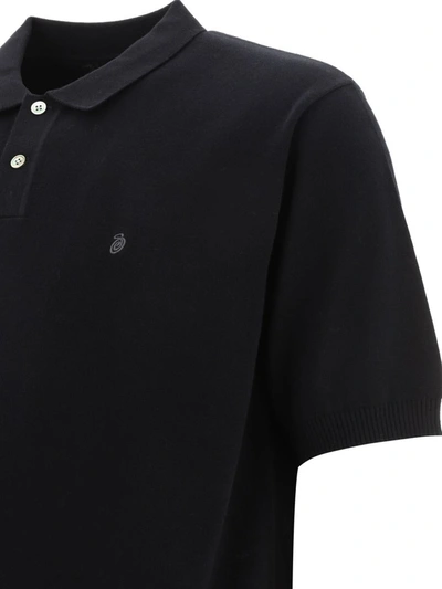 Shop Stussy Stüssy Knitted Polo Shirt In Black