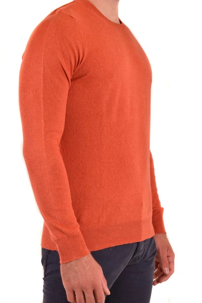 Drumohr Ribbed Crewneck Sweater With Cuffs And Hem In Orange
