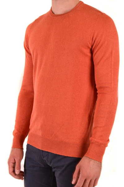 Drumohr Ribbed Crewneck Sweater With Cuffs And Hem In Orange