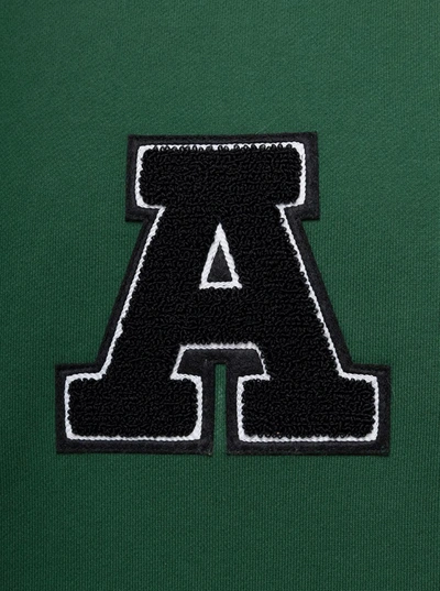 Shop Axel Arigato Green Hoodie With Logo Patch In Cotton Man