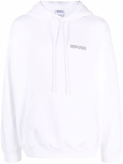 Shop Marcelo Burlon County Of Milan Cotton Hooded Sweatshirt In White