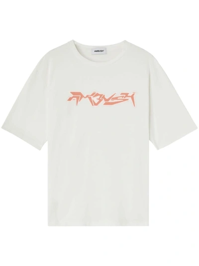 Shop Ambush Cotton Neon Graphic T-shirt In White