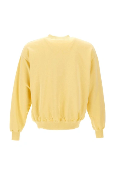 Shop Drôle De Monsieur Drole De Monsieur "le Sweat Slogan" Cotton Sweatshirt In Yellow